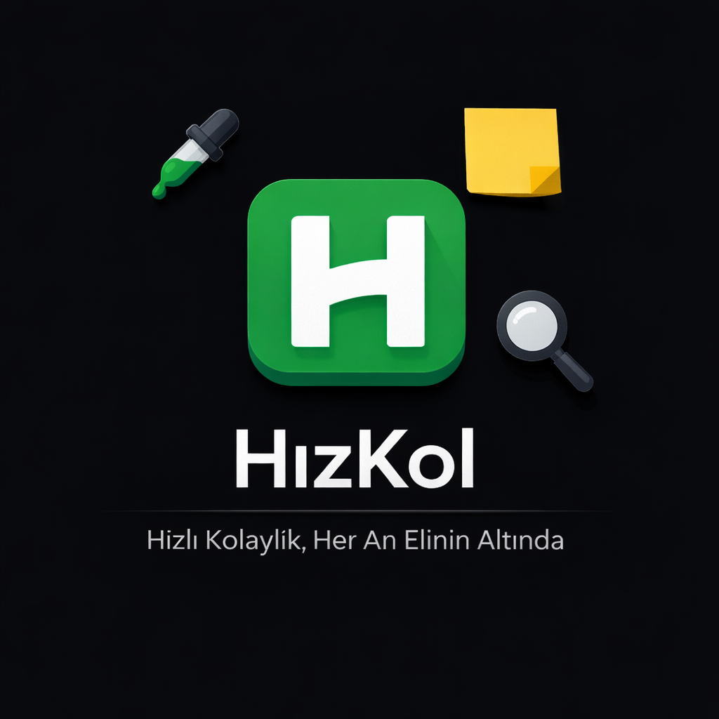 hizkol Murat Mustafa Ciritçi ⚡ HızKol Hızlı Kolaylık, Her An Elinin Altında Windows'ta günlük işlerinizi hızlandıran ücretsiz araç. 🎨 Renk Seçici - Ekrandan renk al, HEX kodunu kopyala 📝 Yapışkan Not - Masaüstünde yüzen notlar 🔍 Hızlı Arama - Google ve Wikipedia'da anında ara 📥 İndirmek için tıklayınız: www.muratciritci.com.tr/hizkol © 2026 Murat Mustafa Ciritçi | info@muratciritci.com.tr Açık Kaynak - MIT Lisansı