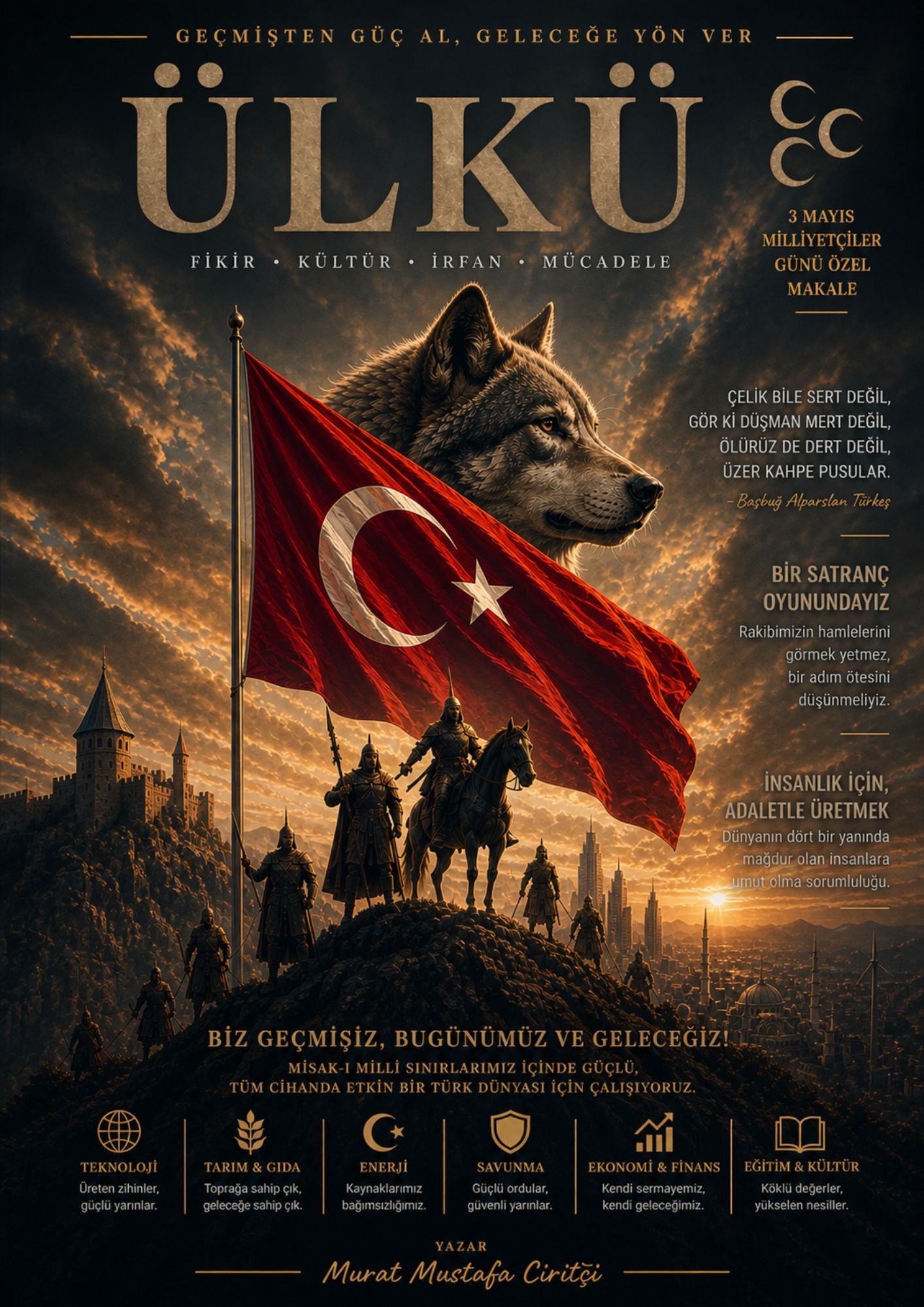 1 Murat Mustafa Ciritçi Bugün, 3 Mayıs vesilesiyle bu satırları kaleme alma ihtiyacı hissettim.Çünkü inanıyorum ki bir milletin asıl gücü, yalnızca geçmişinden aldığı mirasta değil; o mirası geleceğe nasıl taşıdığında saklıdır.